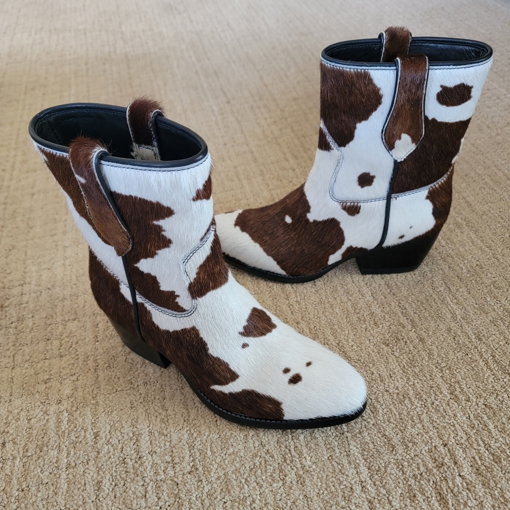 NEW rag & bone Clyde Boot in Cow Print, Size 37